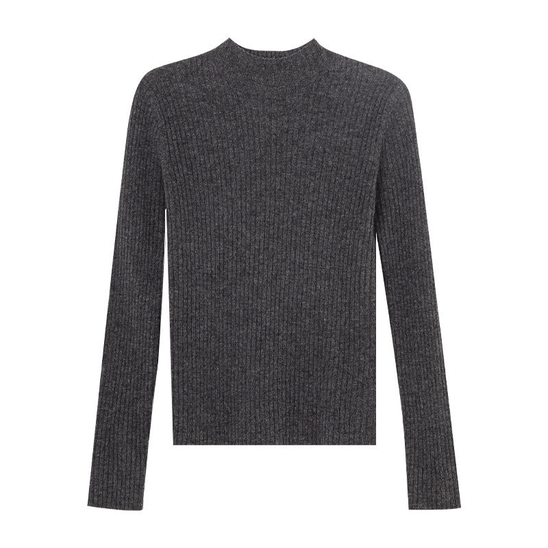 Womens Half High Collar Wool Knitted Bottoming Shirt